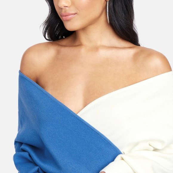 bebe - Surplice Color Block Sweater Dress - Picture 4 of 5